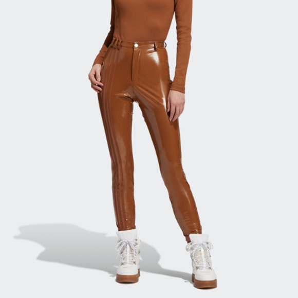 NWT Ivy Park By Adidas Women's Wild Brown High Rise‎ Latex Pant Size Small - Picture 1 of 8